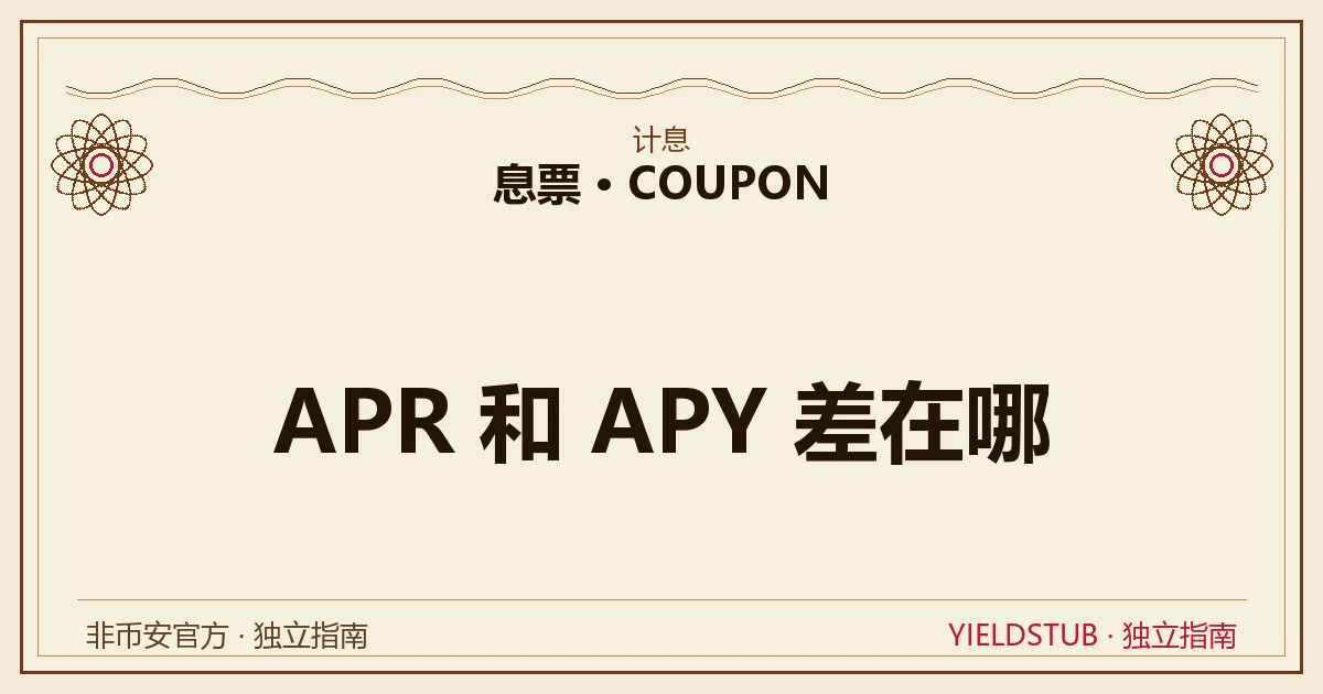 APR 与 APY 对比示意图:单利曲线与复利曲线随时间拉开差距