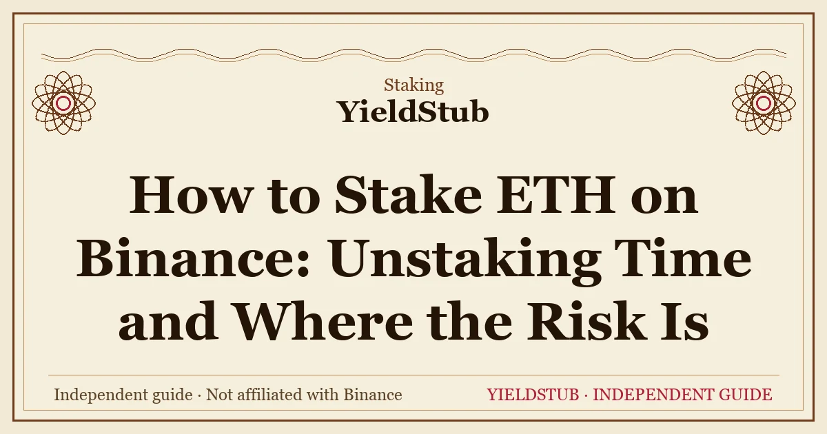 Full breakdown of staking ETH on Binance: receipt token, PoS yield source, unstaking waiting period and risk points