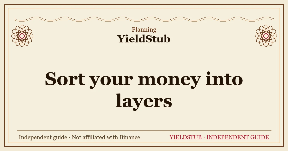 A layered diagram splitting the same money into needed-now, maybe-soon and definitely-idle