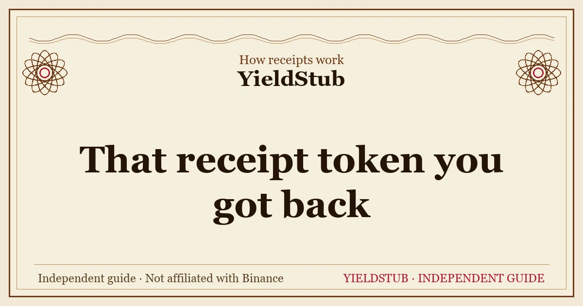 A diagram: the original asset goes in, a receipt token comes back, holding a claim on the underlying