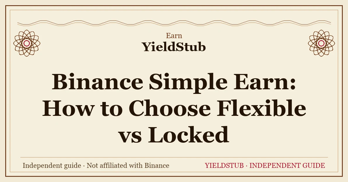 Binance Simple Earn Flexible vs Locked: the trade-off between liquidity and rate certainty