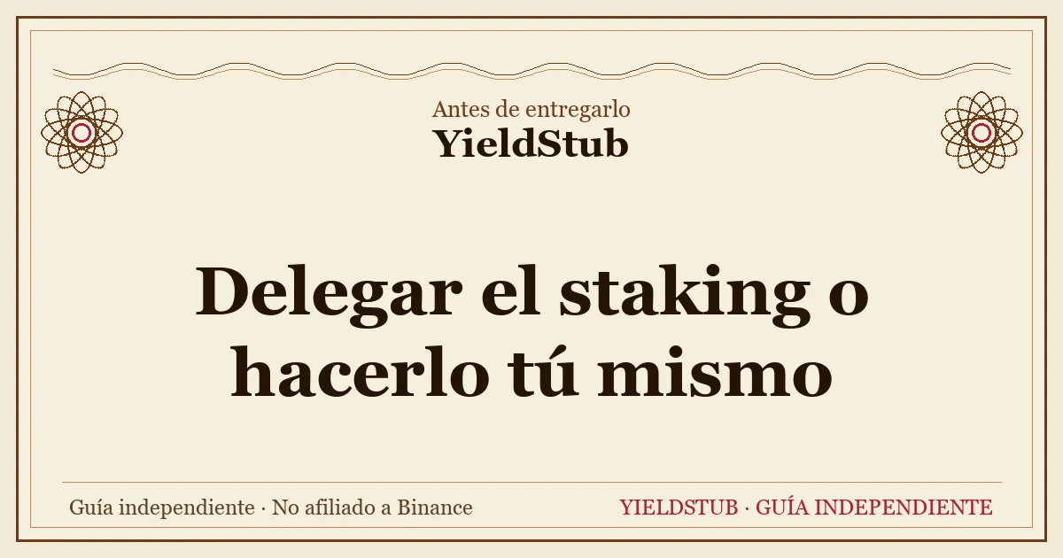 Staking custodiado frente a staking propio: claves, salida y responsabilidad del recorte cambian de dueño