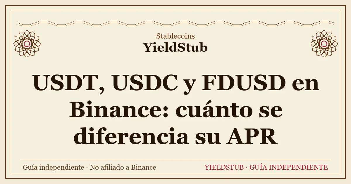 Esquema del método para comparar la APR del Flexible de USDT, USDC y FDUSD en Binance